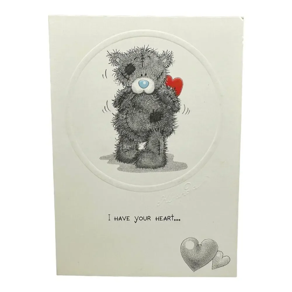 Me To You - Cute VALENTINE Card, Teddy Bear Keeping Heart + Envelope